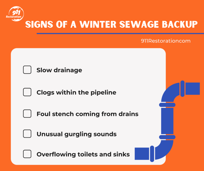 Winter Blizzard Damage - Sewage Backup, Water Damage